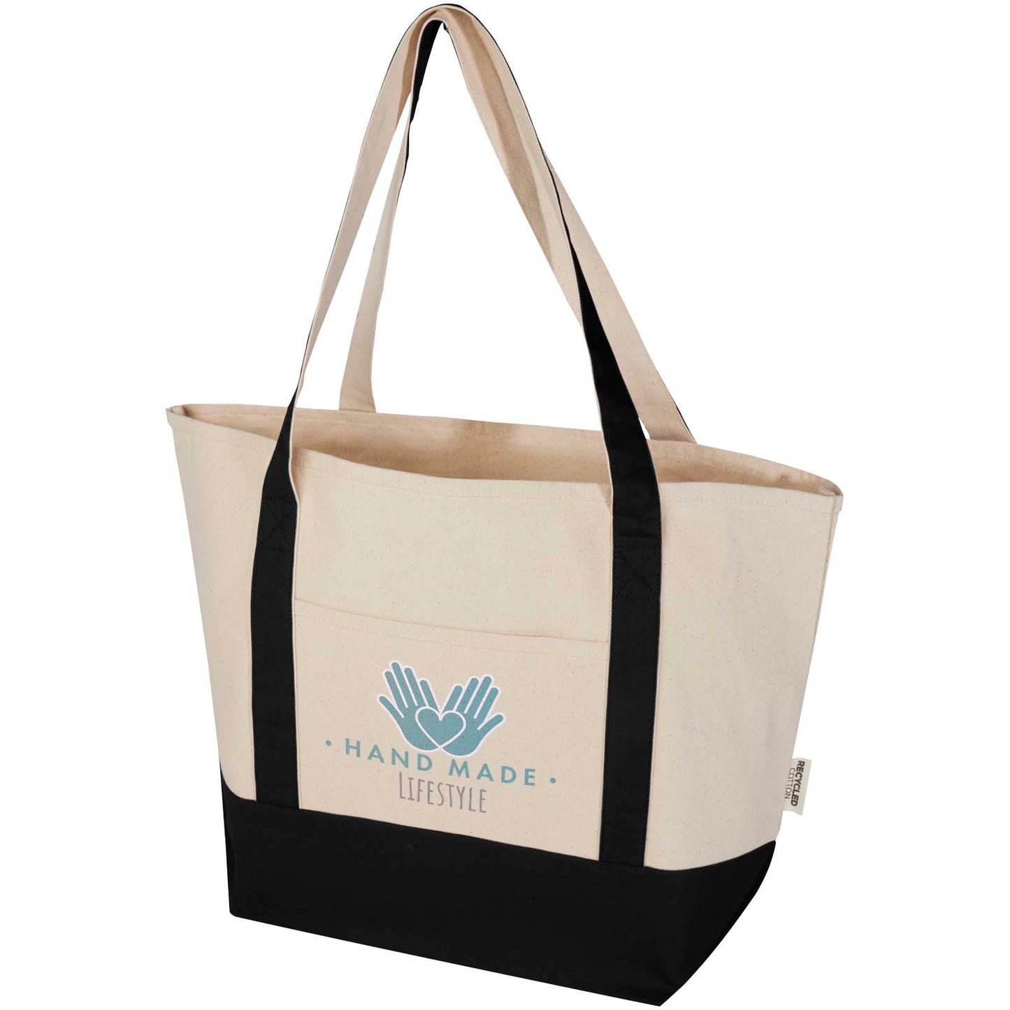 Tote bag in cotone riciclato certificato GRS da 320 g/m² Sam