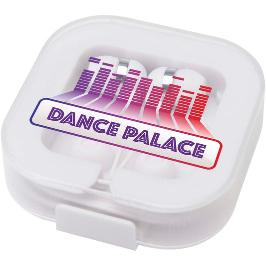 Auricolari tipo C cablati con astuccio in plastica riciclata Dofida