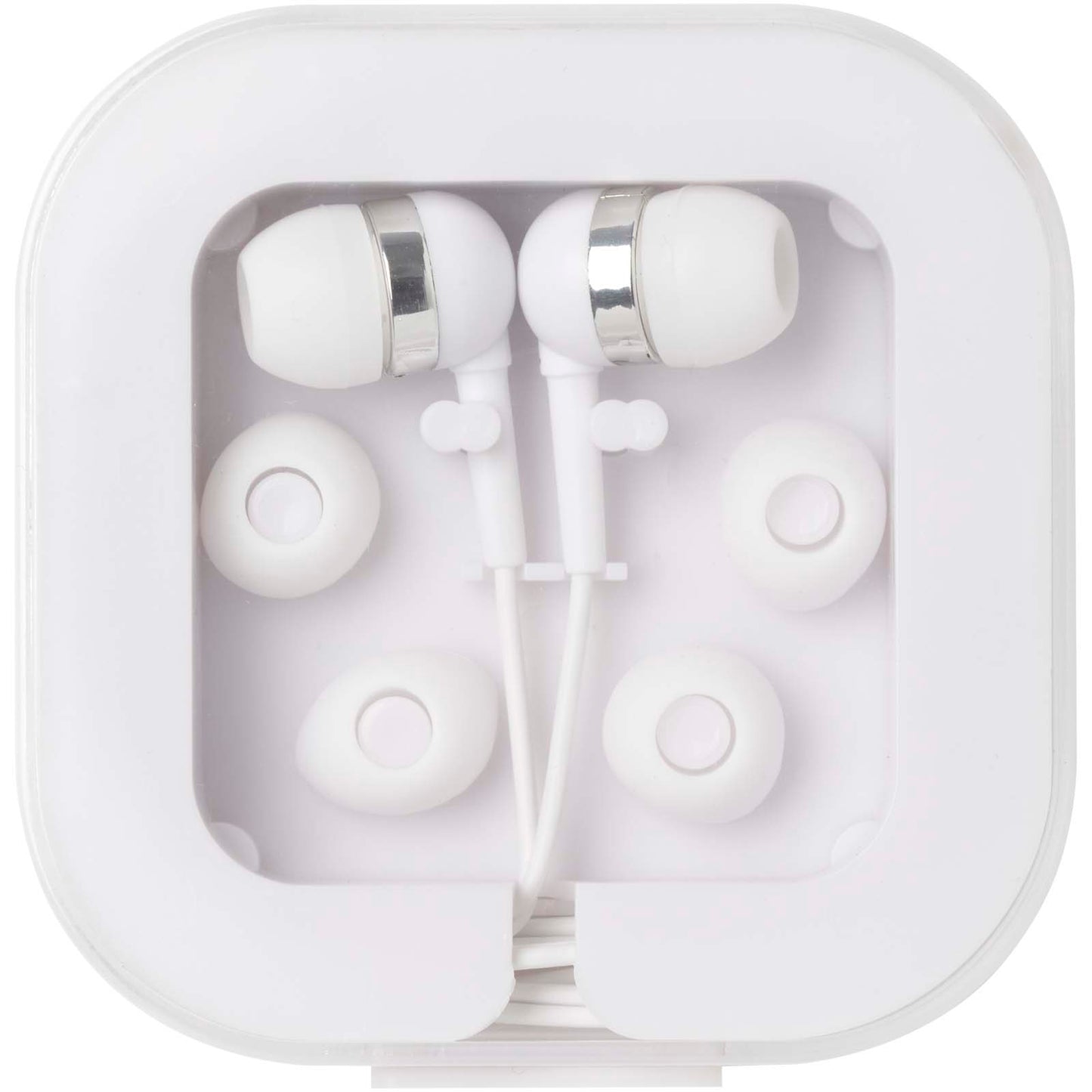 Auricolari tipo C cablati con astuccio in plastica riciclata Dofida