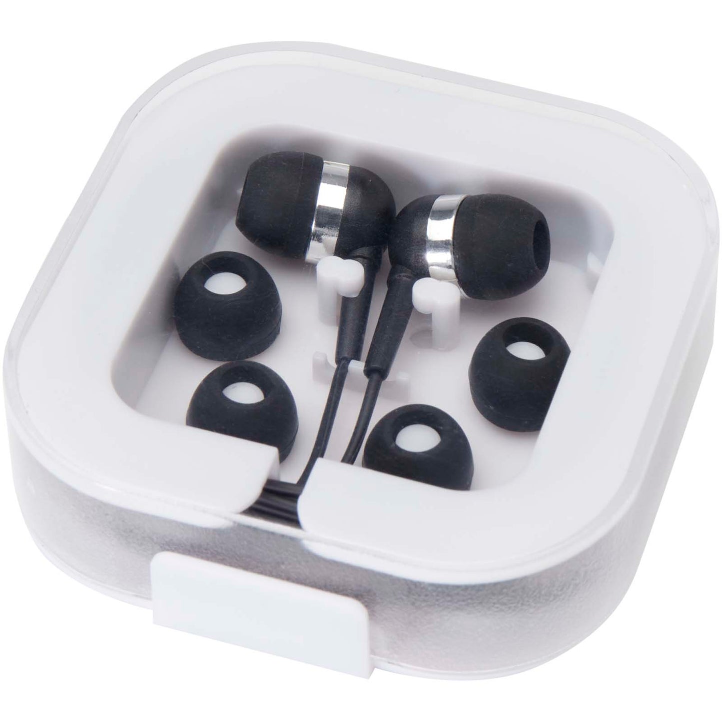 Auricolari tipo C cablati con astuccio in plastica riciclata Dofida