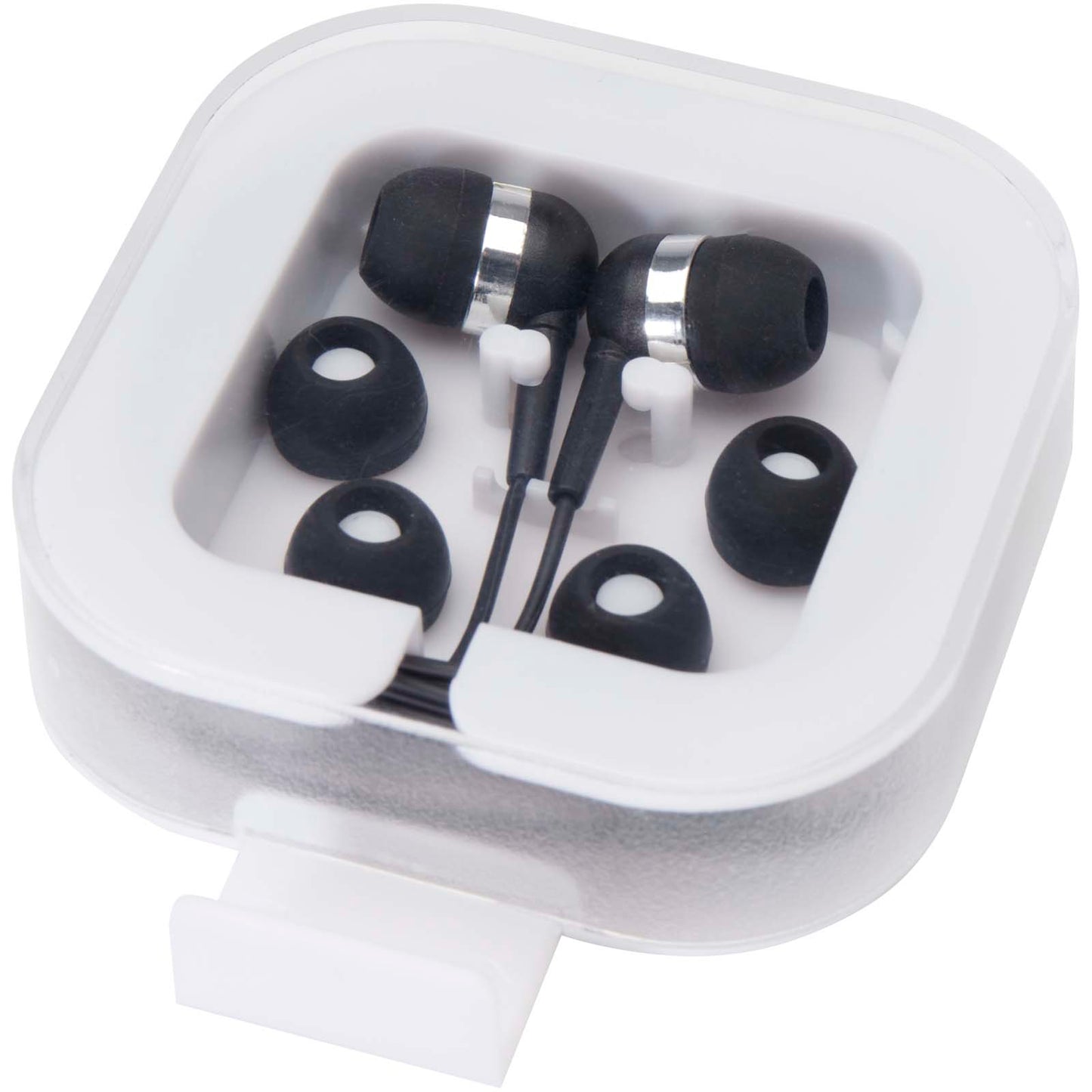 Auricolari tipo C cablati con astuccio in plastica riciclata Dofida