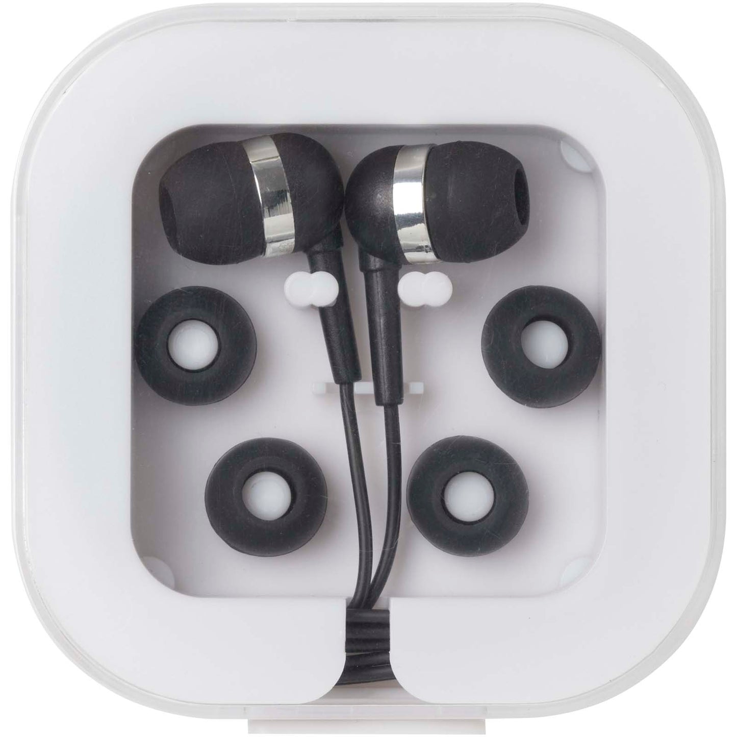 Auricolari tipo C cablati con astuccio in plastica riciclata Dofida