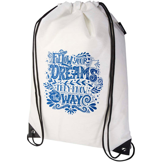 Borsa con coulisse in tessuto non tessuto riciclato certificato GRS Evergreen - 5L