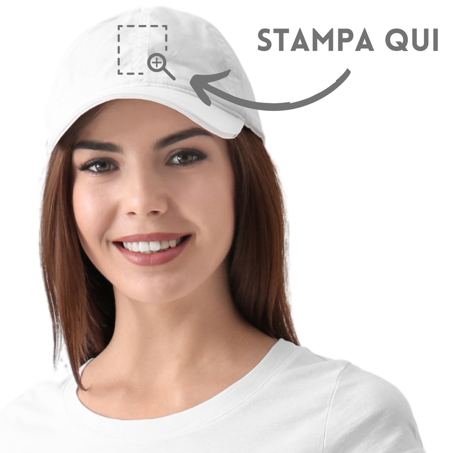 Cappellini personalizzati in cotone con visiera PM090