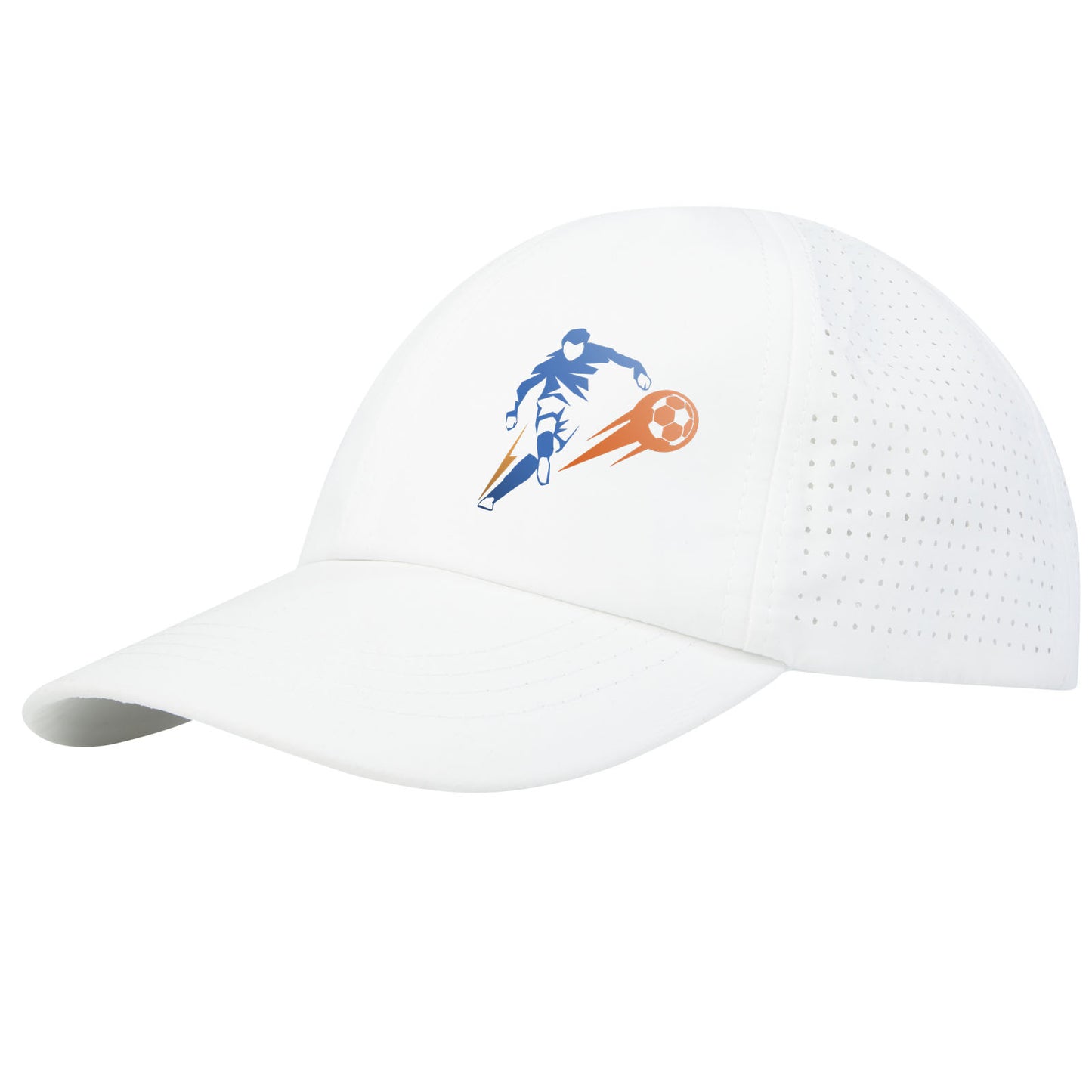 Cappellino cool-fit a 6 pannelli in materiale riciclato certificato GRS Mica - Bianco