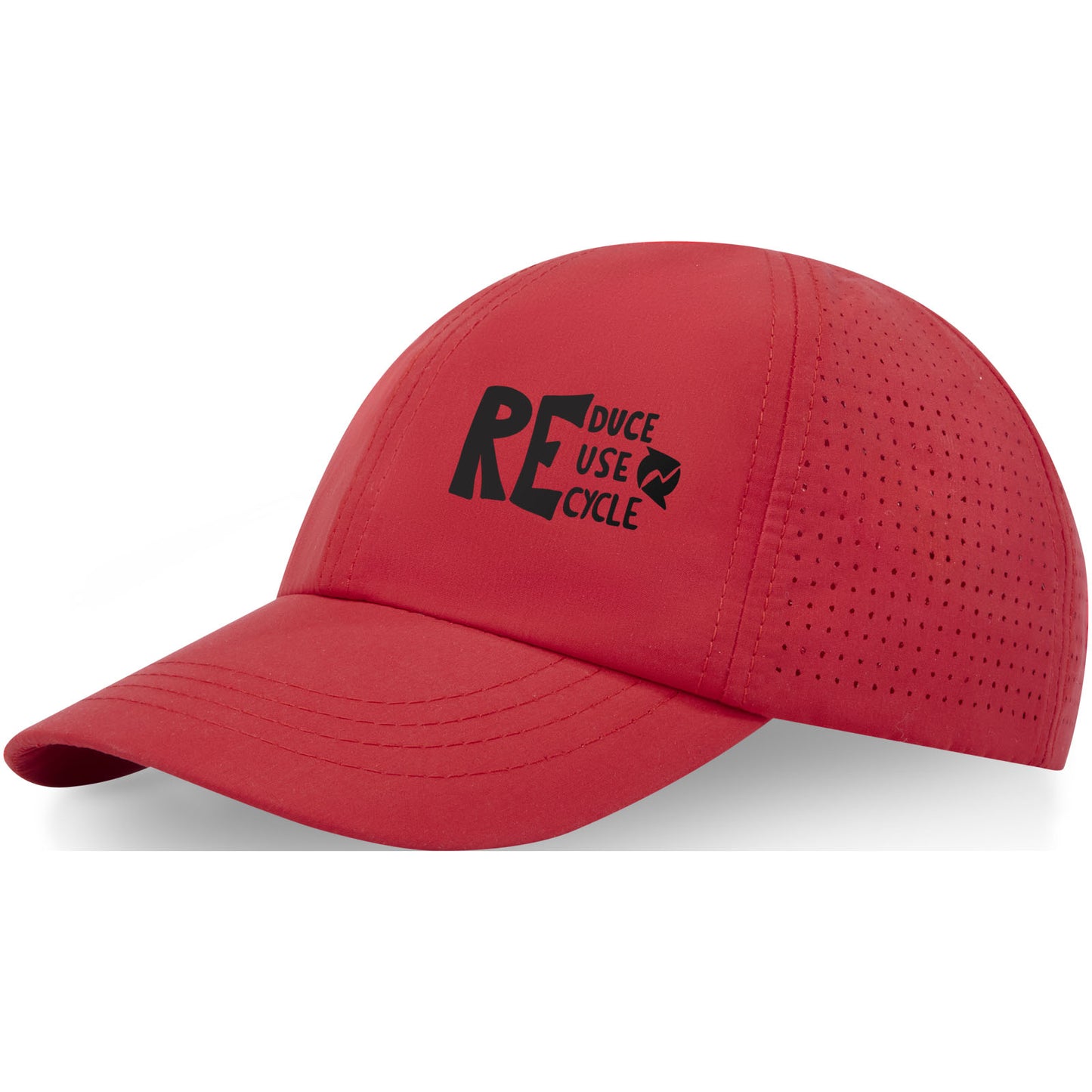 Cappellino cool-fit a 6 pannelli in materiale riciclato certificato GRS Mica - Rosso