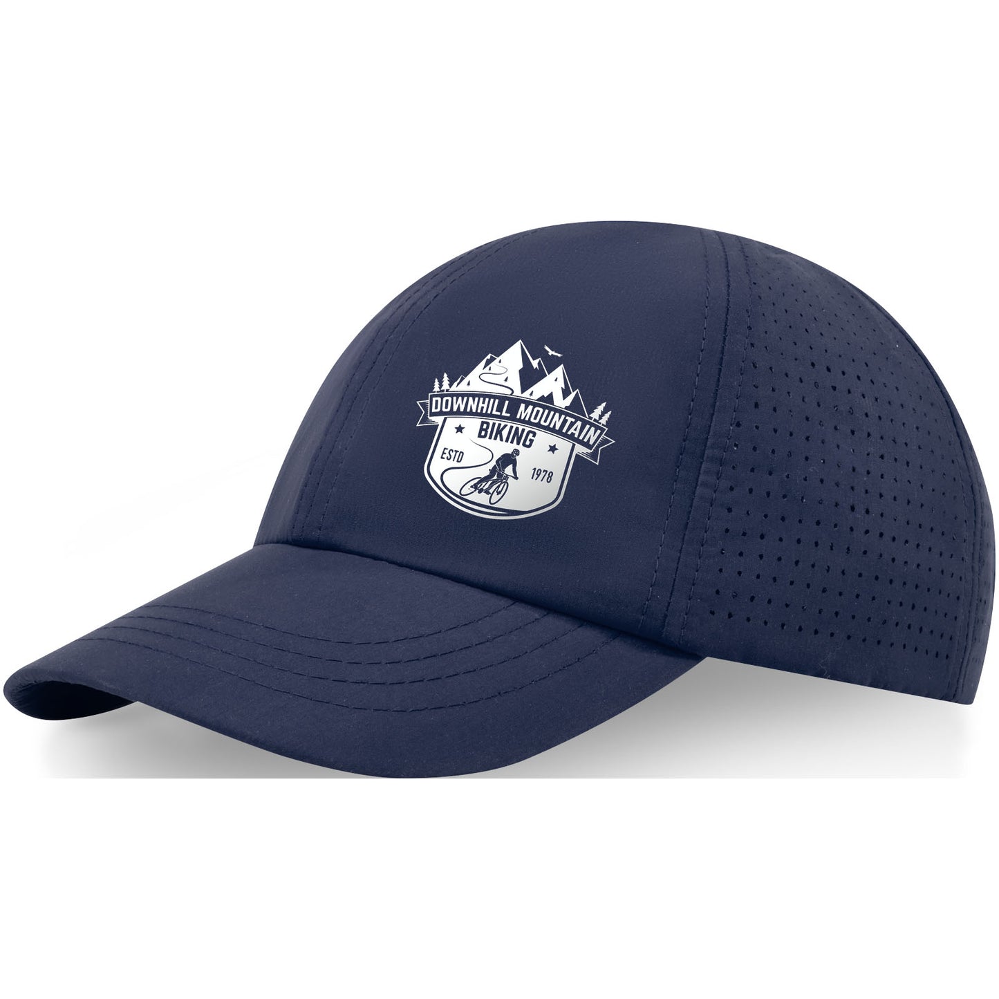Cappellino cool-fit a 6 pannelli in materiale riciclato certificato GRS Mica - Navy