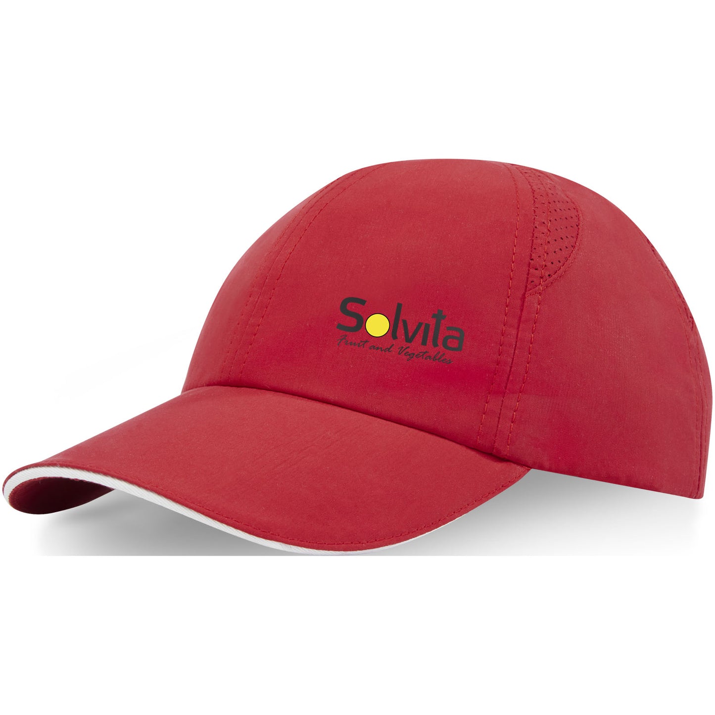 Cappellino cool-fit sandwich a 6 pannelli in materiale riciclato certificato GRS Morion - Rosso