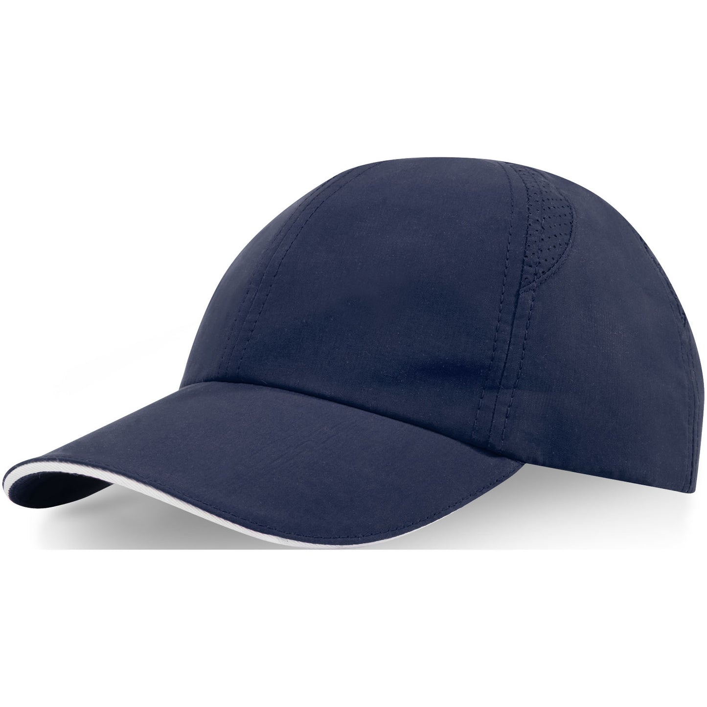 Cappellino cool-fit sandwich a 6 pannelli in materiale riciclato certificato GRS Morion - Navy