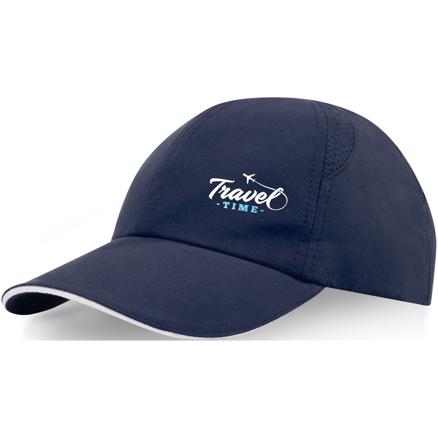 Cappellino cool-fit sandwich a 6 pannelli in materiale riciclato certificato GRS Morion - Navy