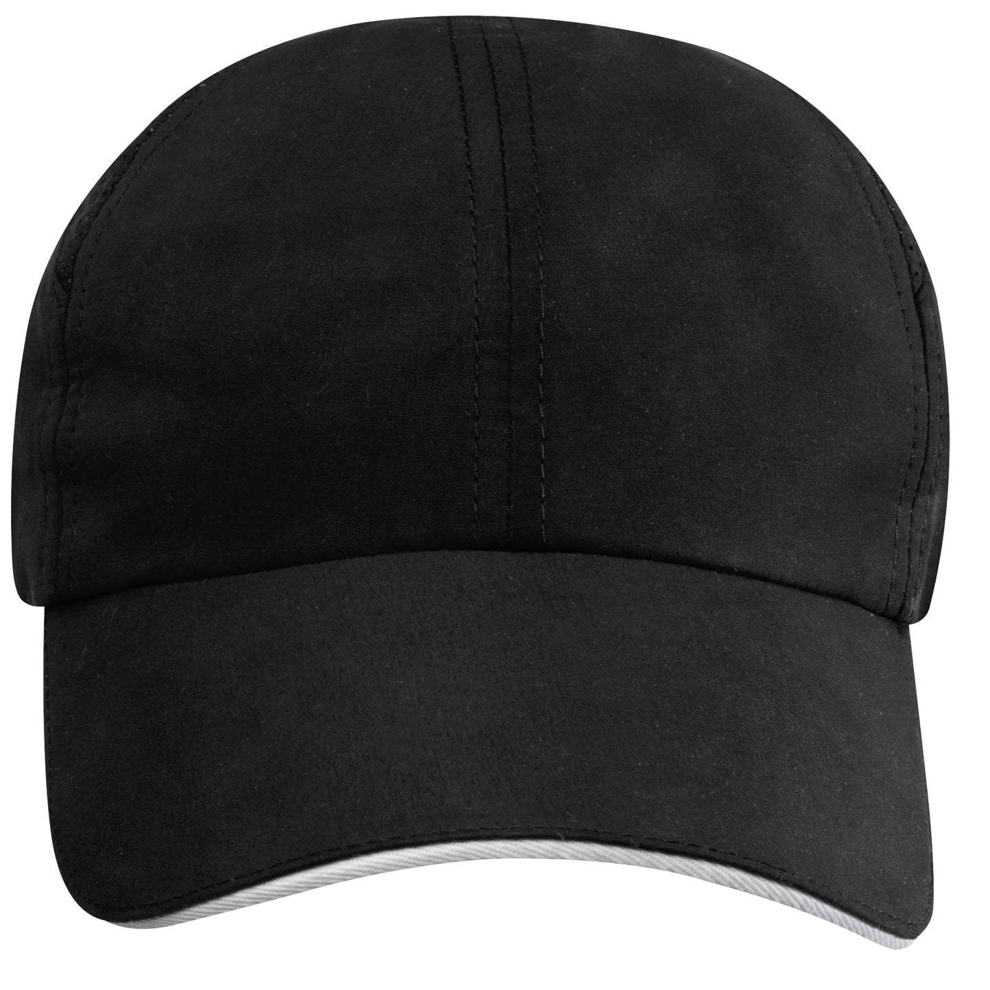 Cappellino cool-fit sandwich a 6 pannelli in materiale riciclato certificato GRS Morion - Nero