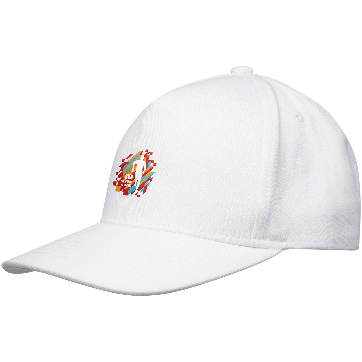 Cappellino in tessuto riciclato Aware™ a 5 pannelli Onyx - Bianco