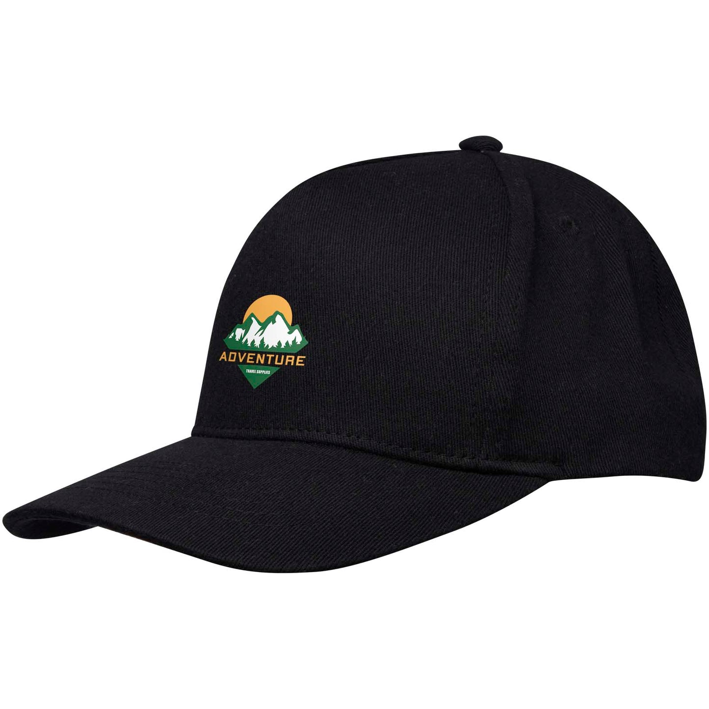 Cappellino in tessuto riciclato Aware™ a 5 pannelli Onyx - Nero