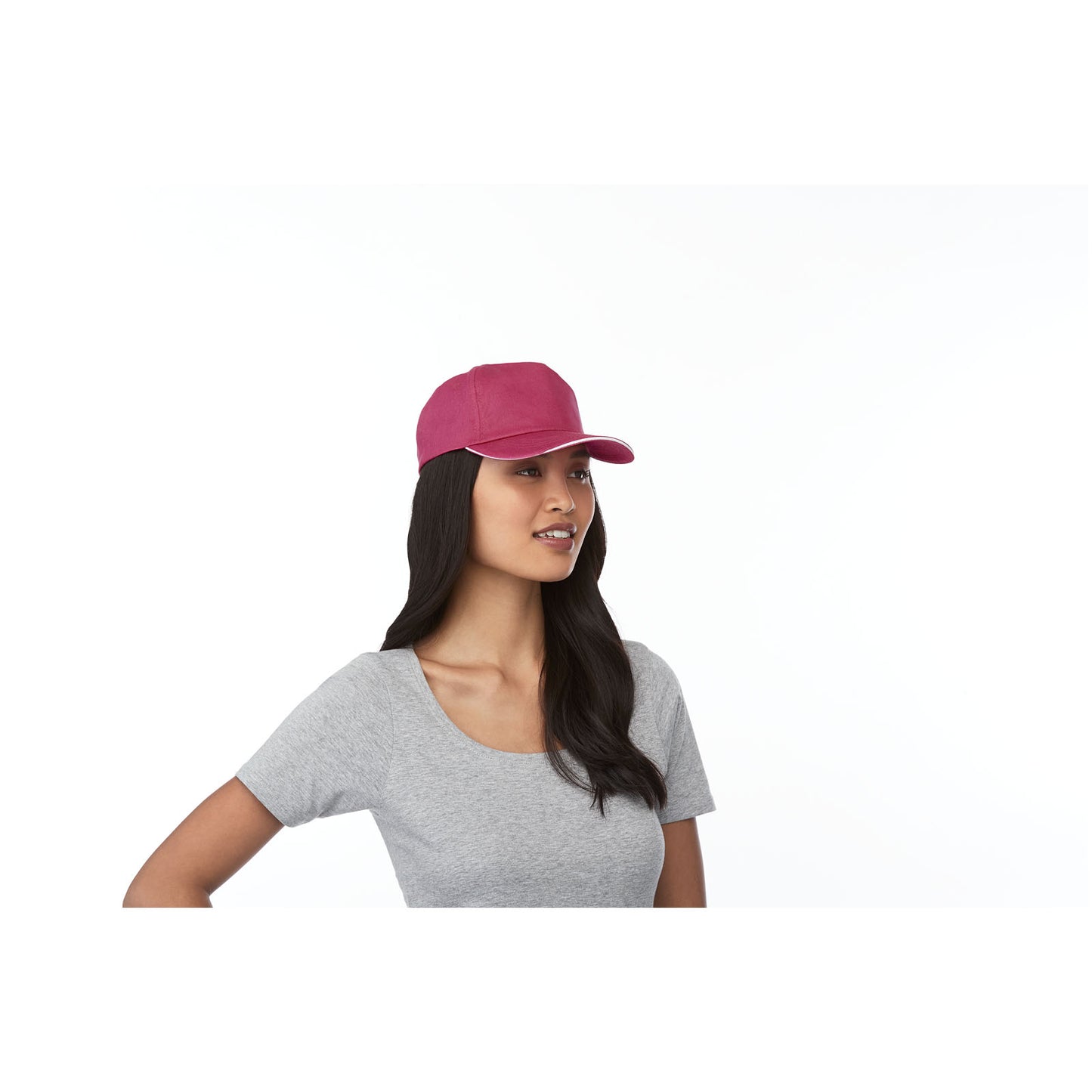 Cappellino con visiera sandwich Styx a 5 pannelli - Rosso