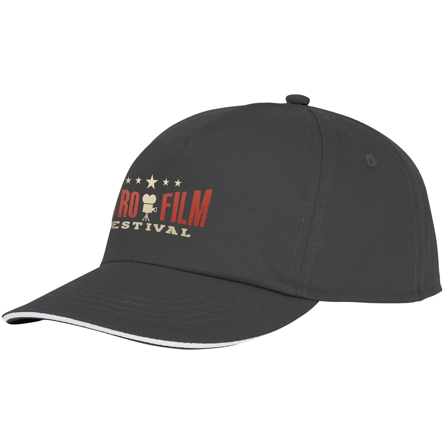 Cappellino con visiera sandwich Styx a 5 pannelli - Grigio tempesta