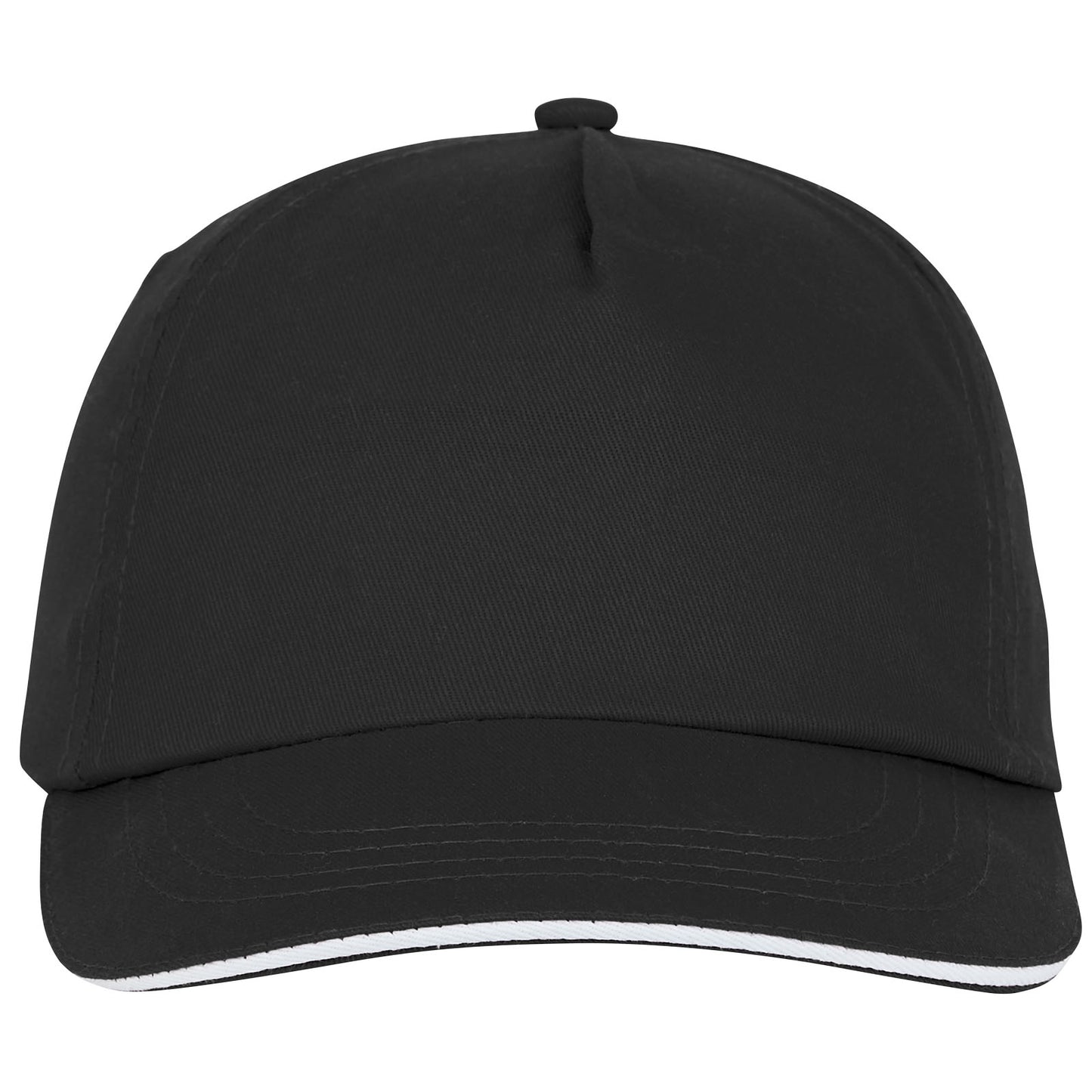 Cappellino con visiera sandwich Styx a 5 pannelli - Nero