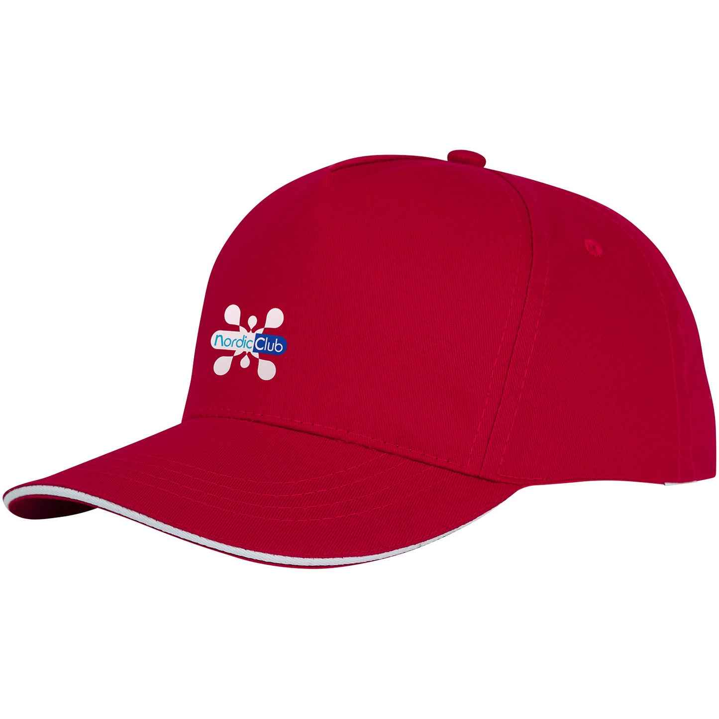 Cappellino con visiera sandwich Ceto a 5 pannelli - Rosso