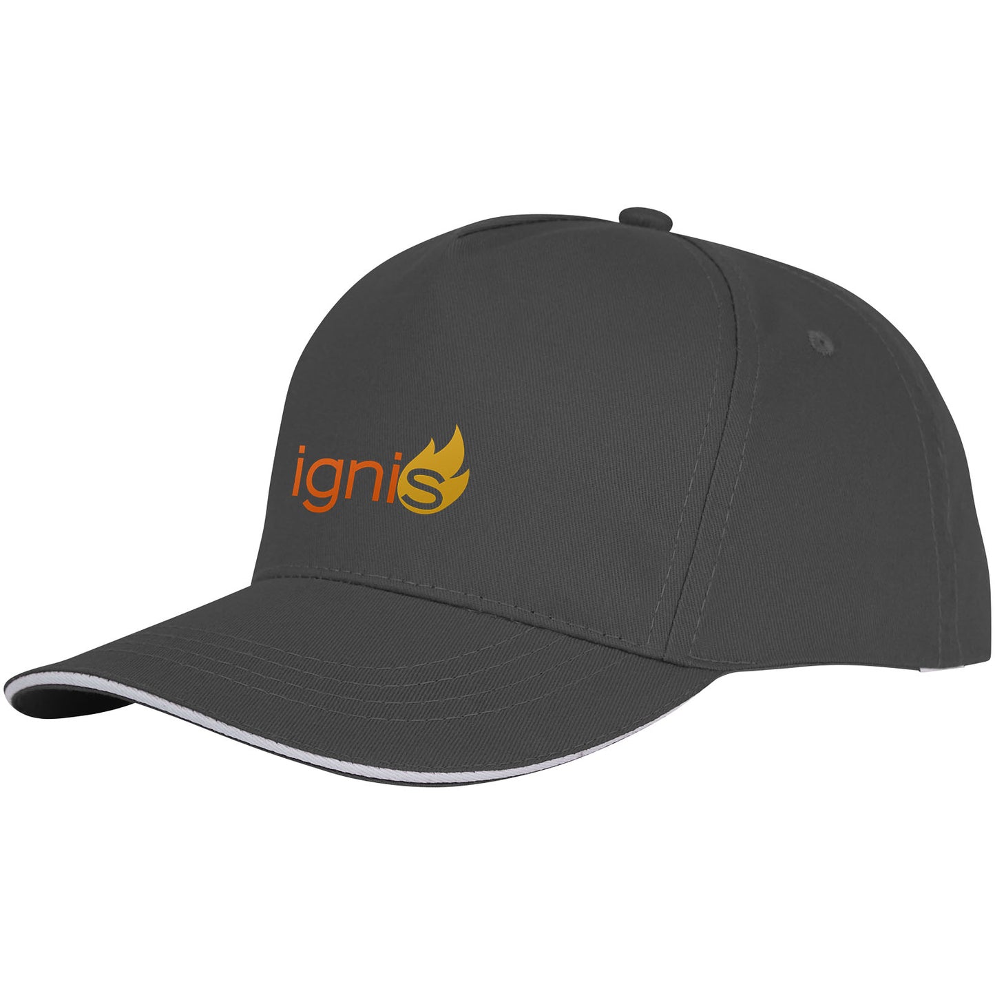 Cappellino con visiera sandwich Ceto a 5 pannelli - Grigio tempesta