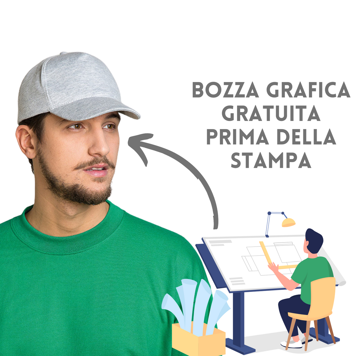 Cappellini personalizzati in cotone con visiera PM090