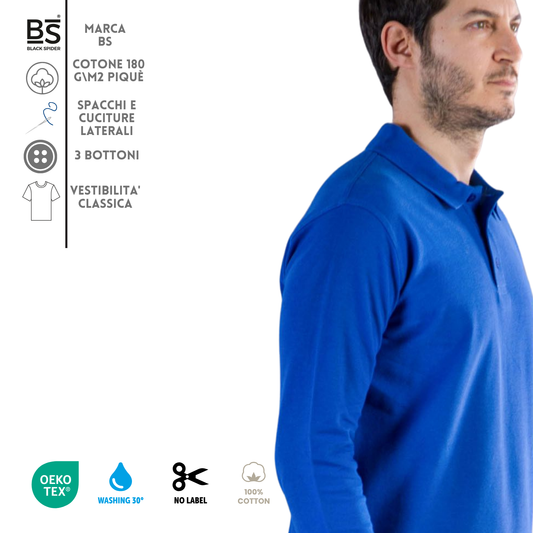 Polo a manica lunga personalizzata | Cod. BS210