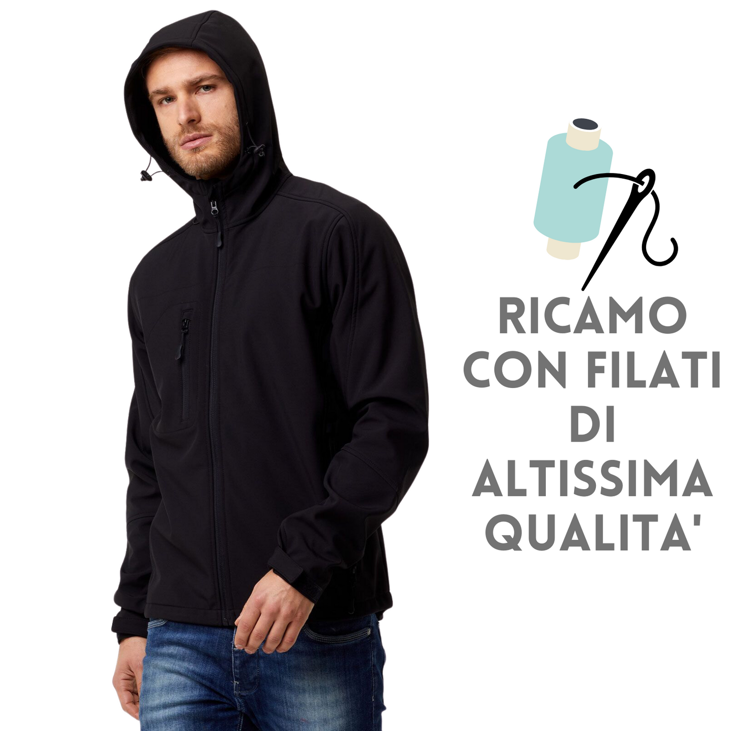 Softshell personalizzata con cappuccio | Cod. BS552