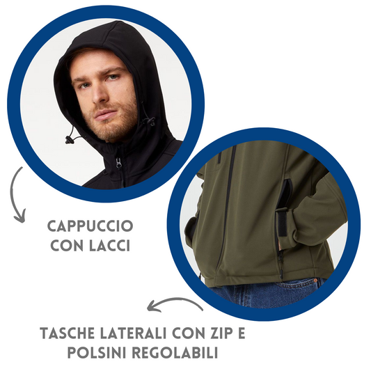 Softshell personalizzata con cappuccio | Cod. BS552