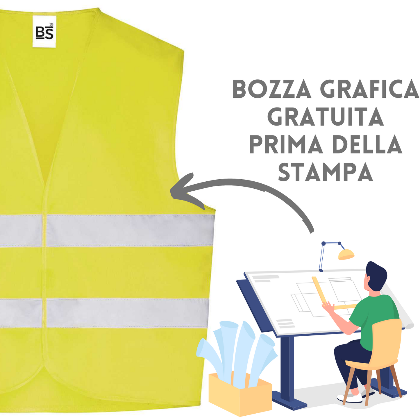 Gilet alta visibilità personalizzato | Cod. BS700
