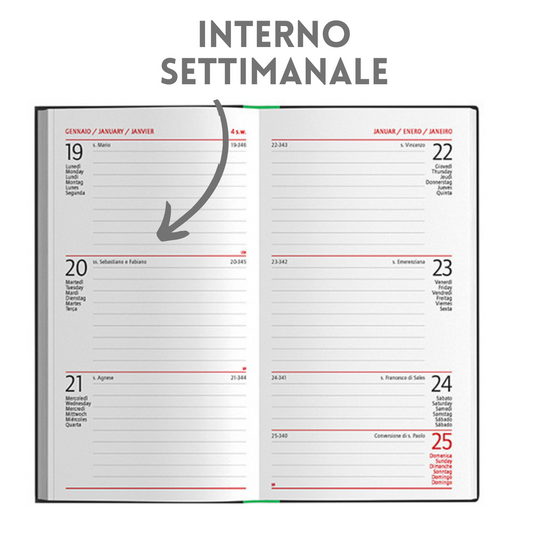Agende personalizzate 2026 Settimanali 8X15 | Cod. PB350
