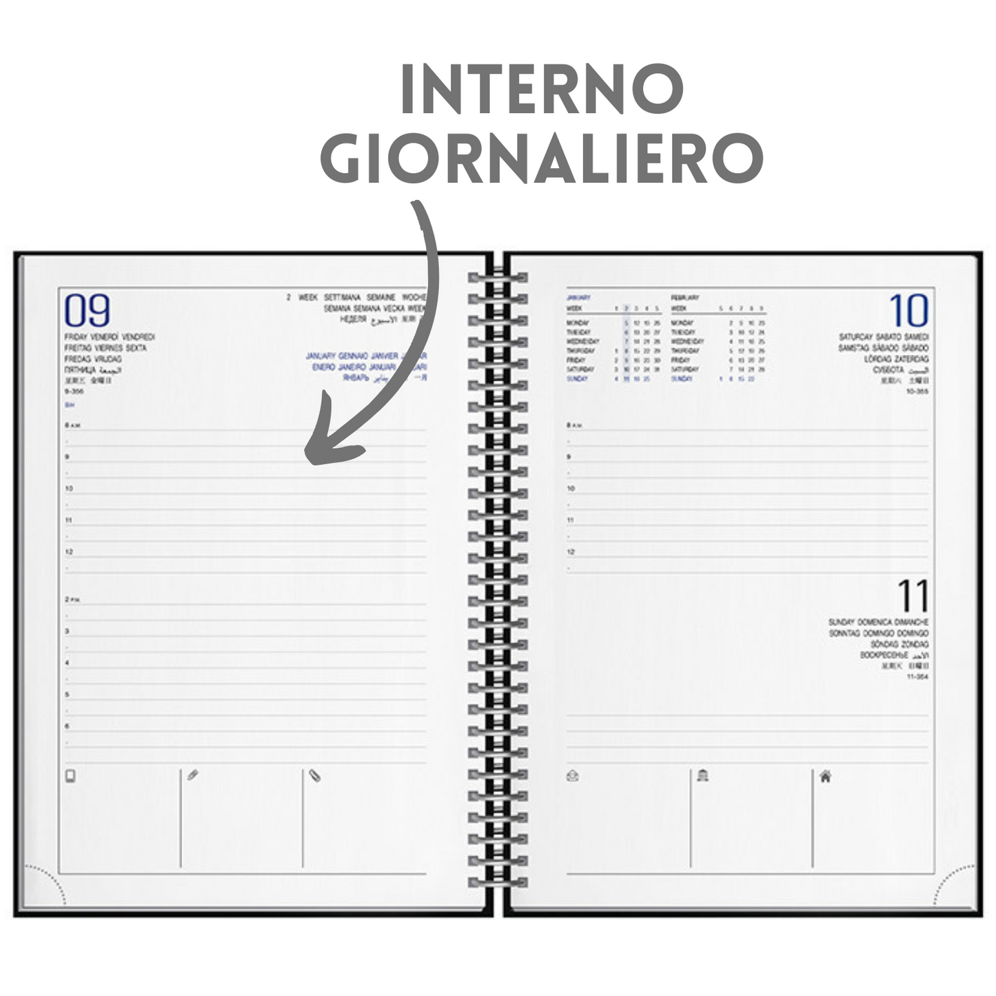 Agende personalizzate 2026 Giornaliere 15x21 | Cod. PB375