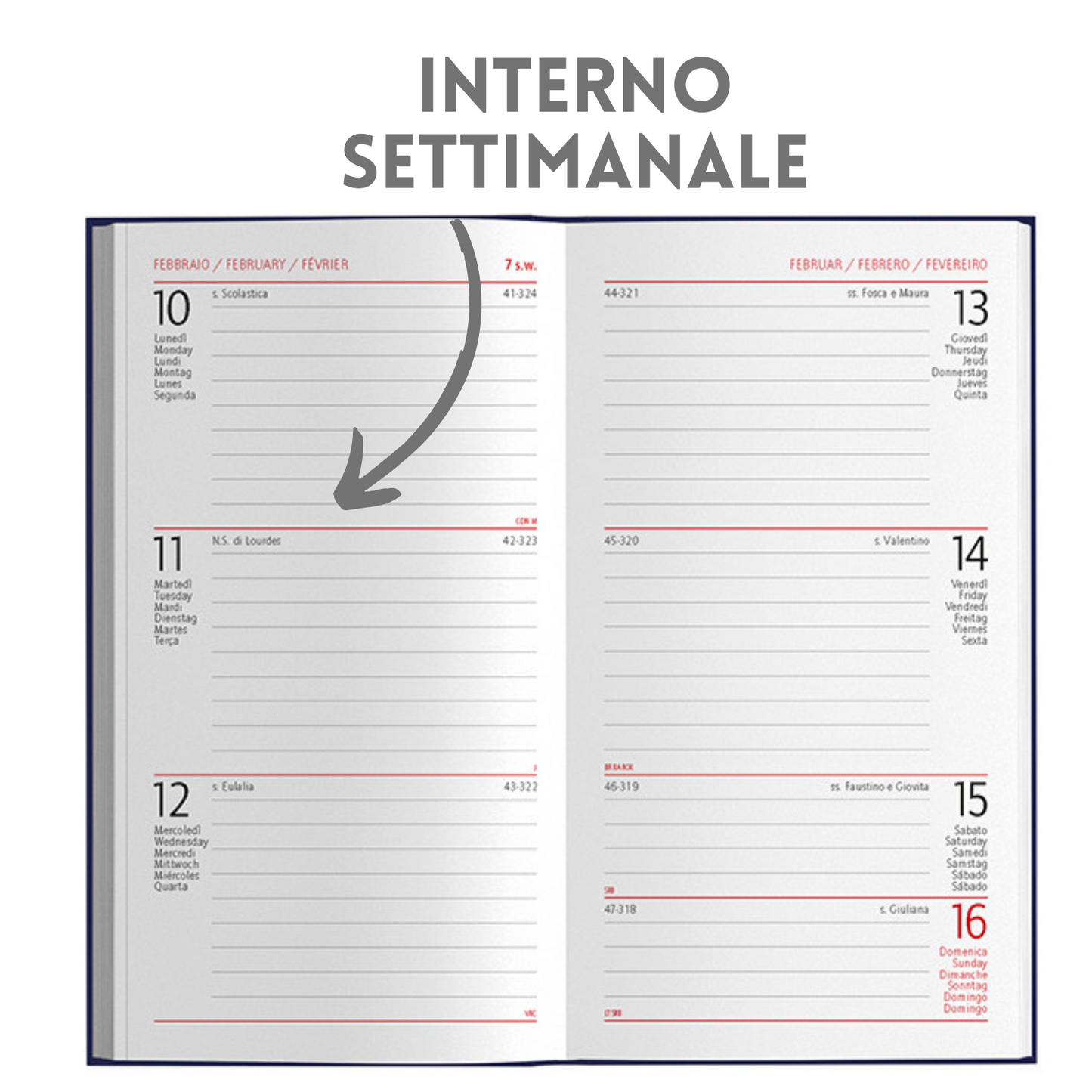Agende personalizzate 2026 Settimanali 8X15 | Cod. PB550