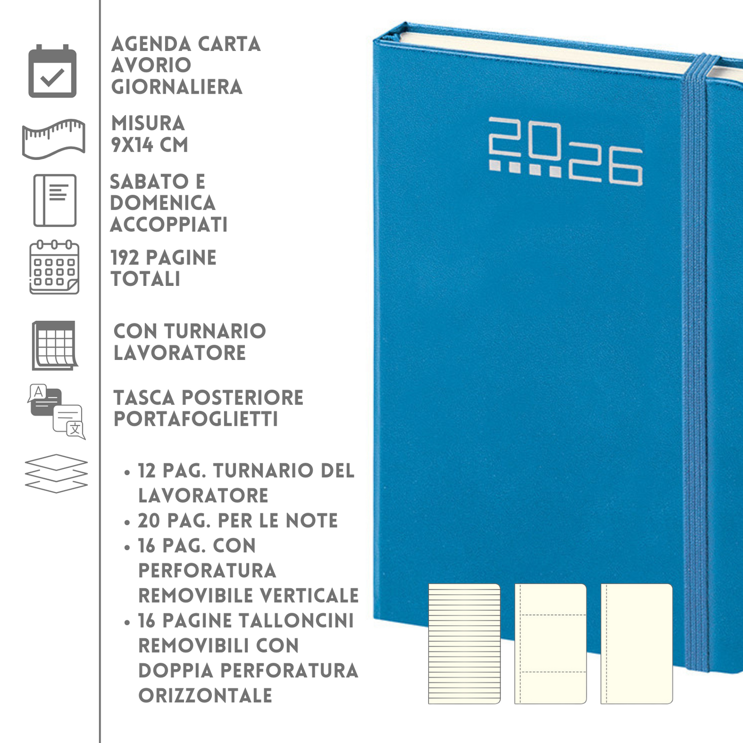 Agende personalizzate 2026 Settimanali 9X14 | Cod. PB546