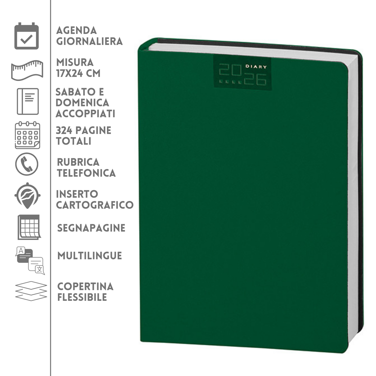 Agende personalizzate 2026 Giornaliera 17X24 | Cod. PB320