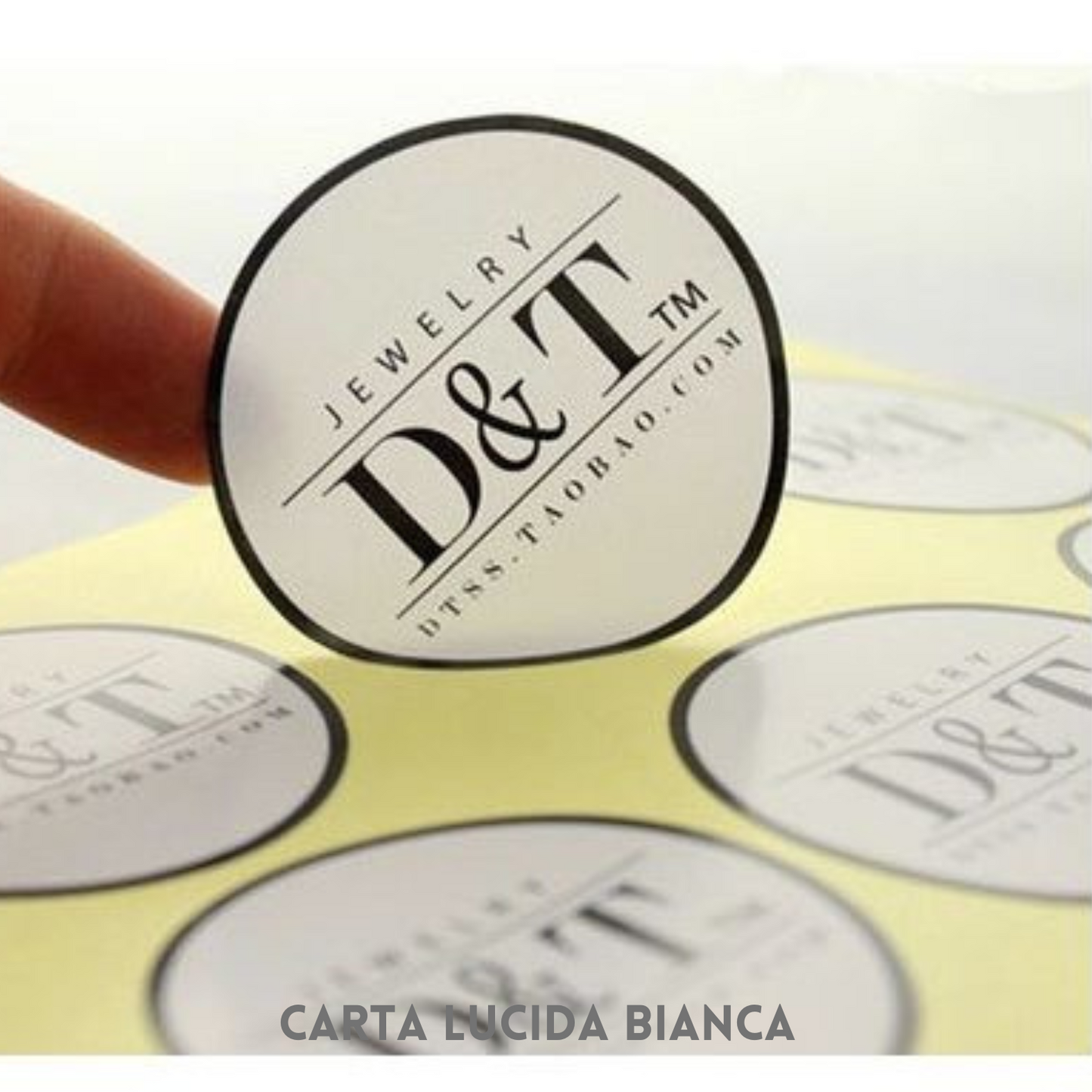 Bollini adesivi diametro 5 cm in carta lucida classica