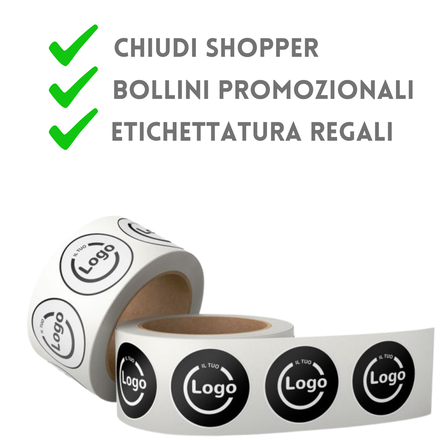 Bollini adesivi diametro 5 cm in carta lucida classica
