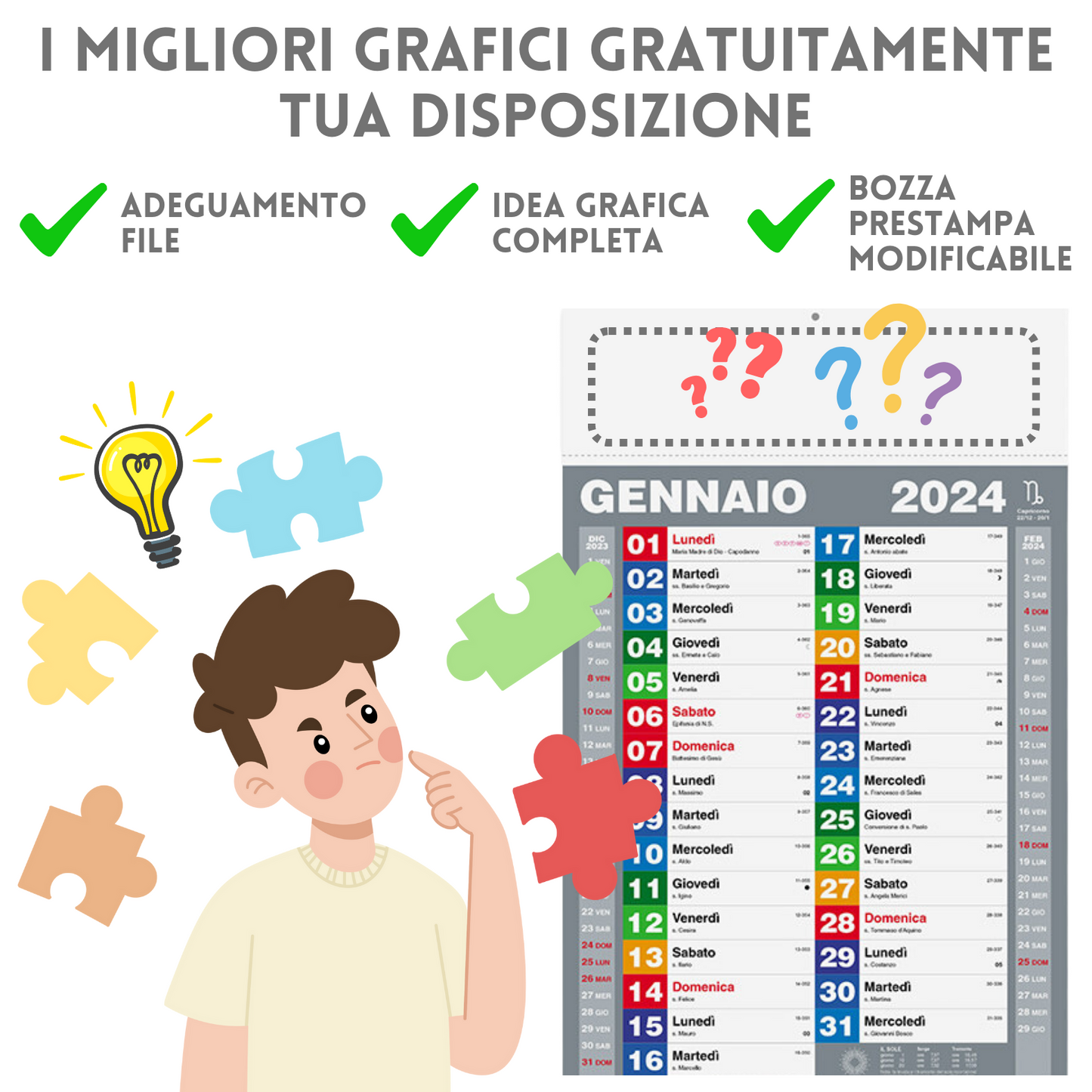 Calendari personalizzati 2024 olandesi PA420