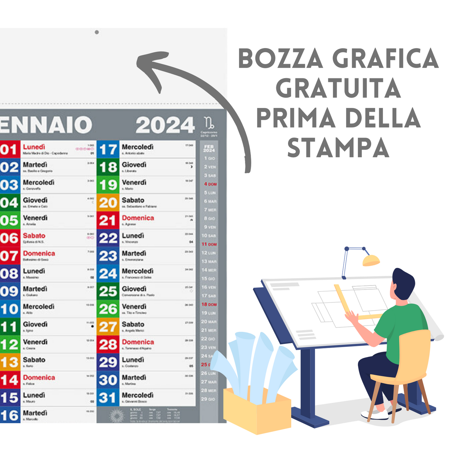 Calendari personalizzati 2024 olandesi PA420
