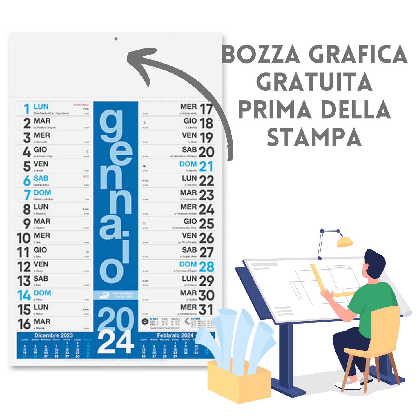 Calendari personalizzati 2024 olandesi PA430