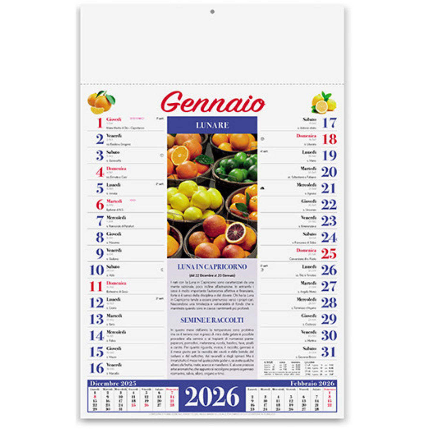 Calendario illustrato 2026 Orto e Giardino | Cod. PA152
