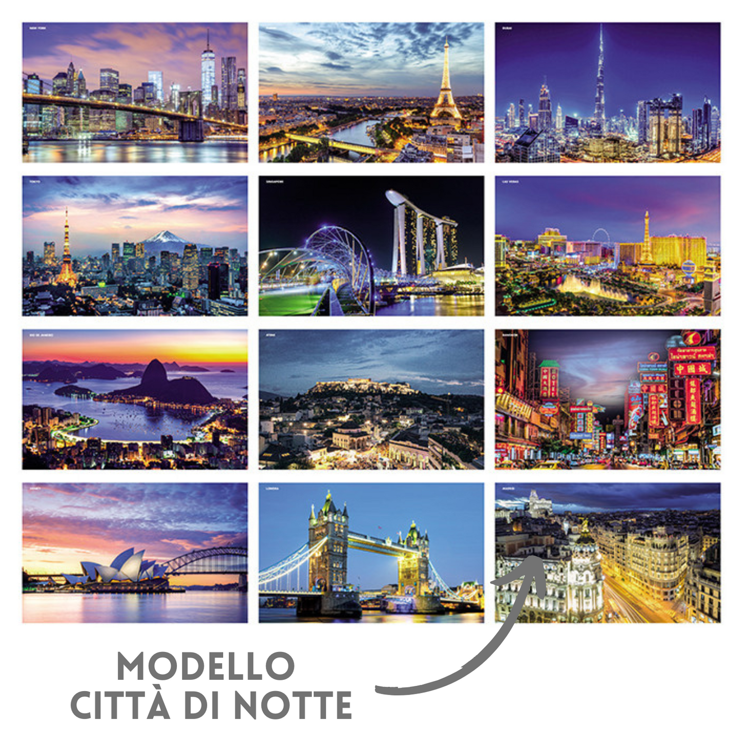 Calendario illustrato 2026 Città di notte | Cod. PA119