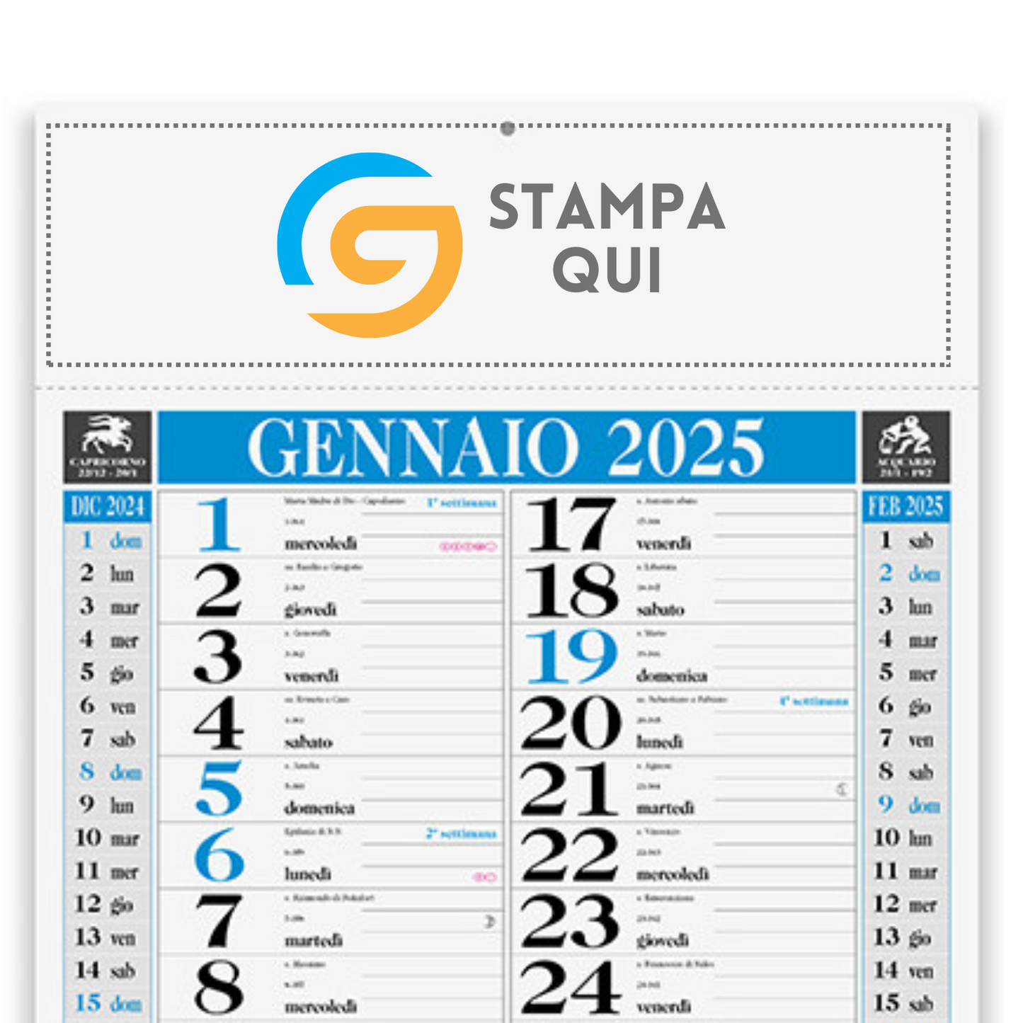Calendari personalizzati 2025 olandesi PA640