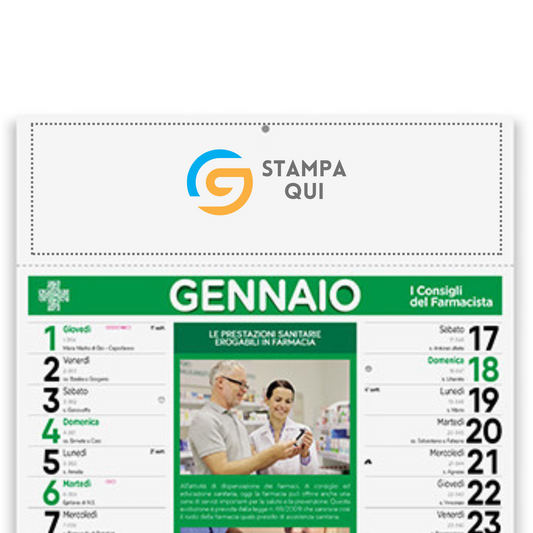 Calendario illustrato 2026 Farmacia | Cod. PA154