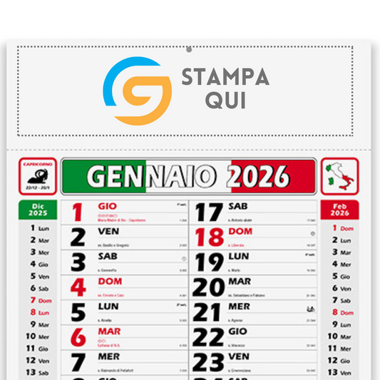 Calendario olandese 2026 personalizzato Italy | Cod. PA432