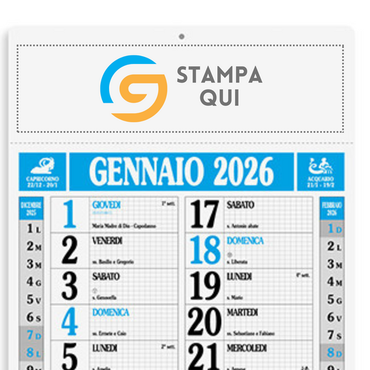 Calendario olandese GIGANTE 2026 personalizzato | Cod. PA523