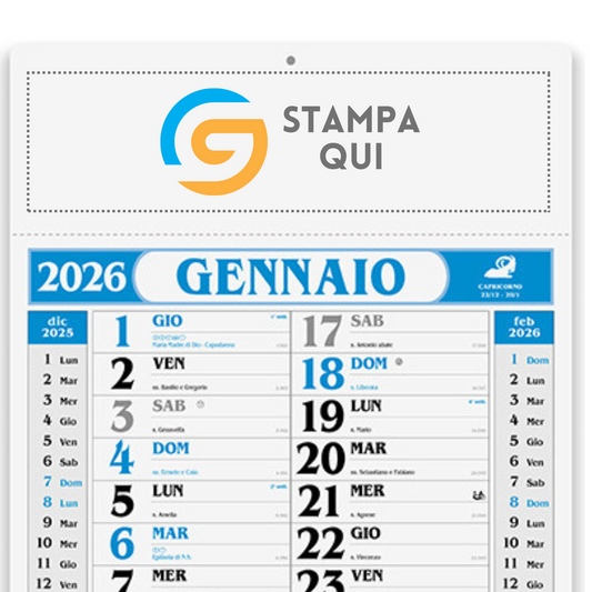 Calendario GIGANTE 2026 personalizzato | Cod. PA520