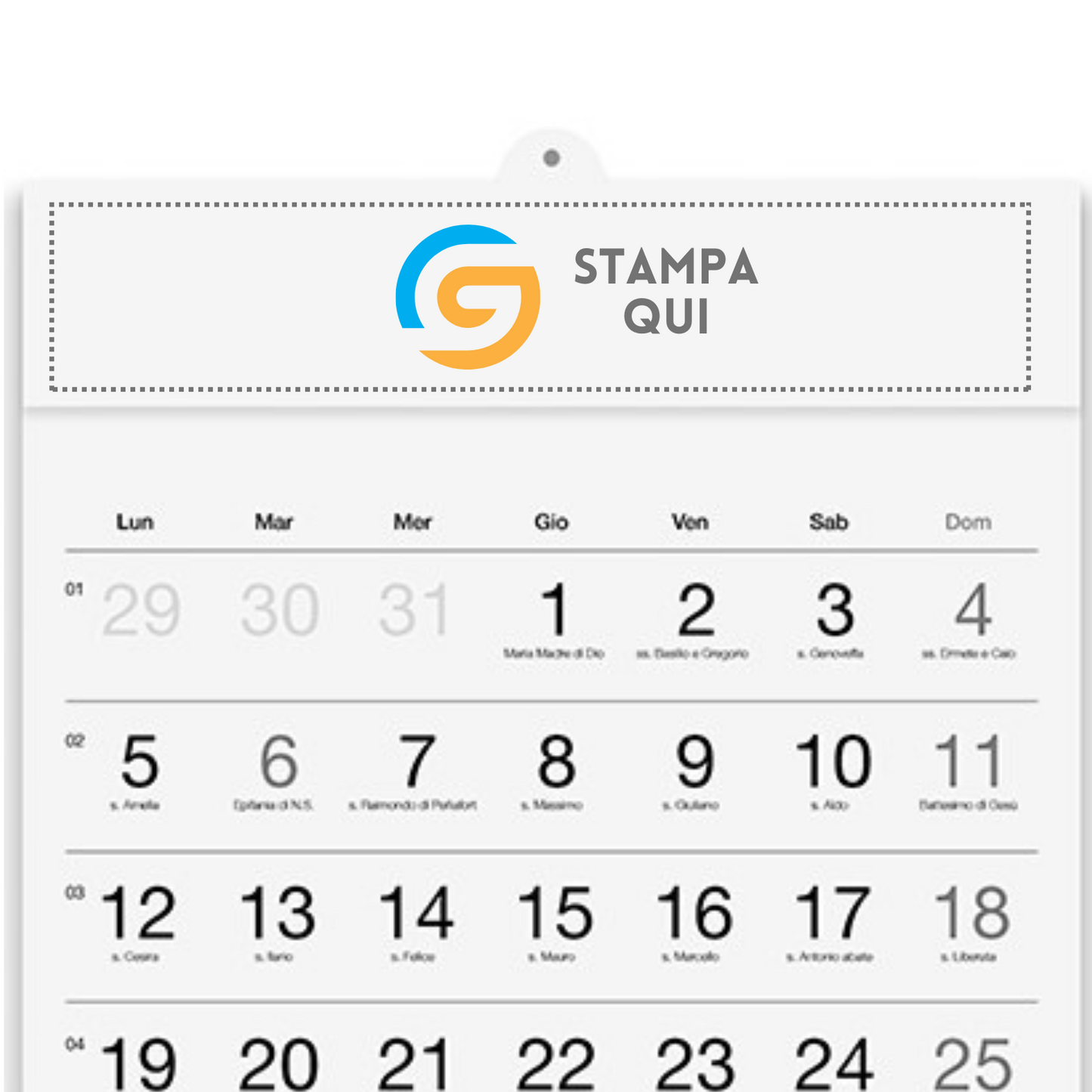 Calendario olandese 2026 personalizzato | Cod. PA513