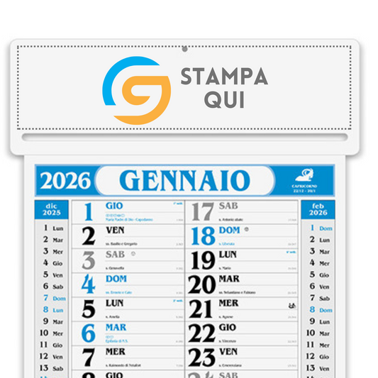 Calendario passafoglio 2026 personalizzato | Cod. PA550