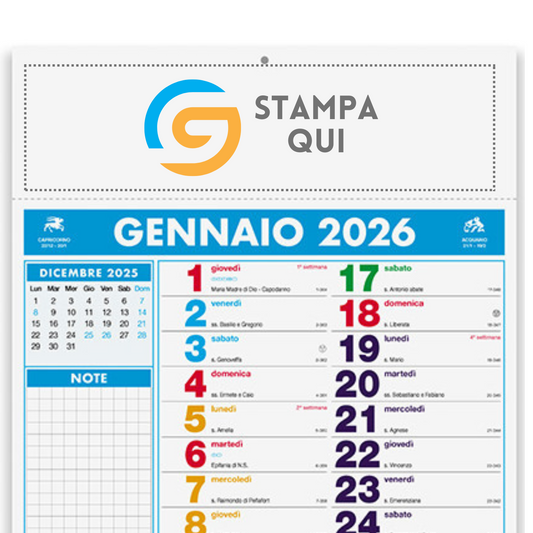 Calendario olandese 2026 personalizzato | Cod. PA422