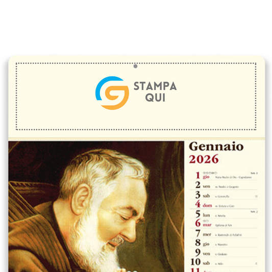 Calendario illustrato 2026 San Pio | Cod. PA024