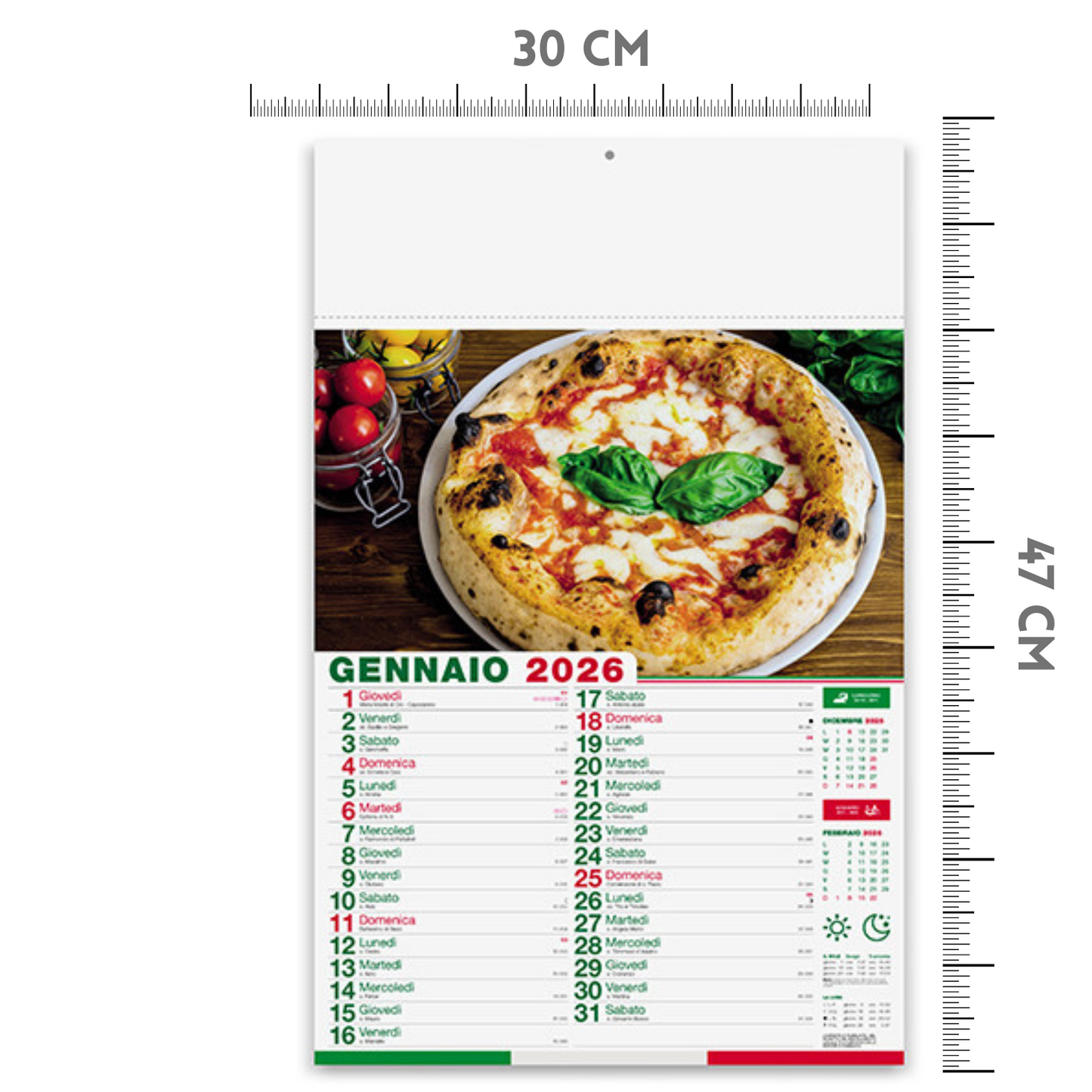 Calendario illustrato 2026 Pizza | Cod. PA136
