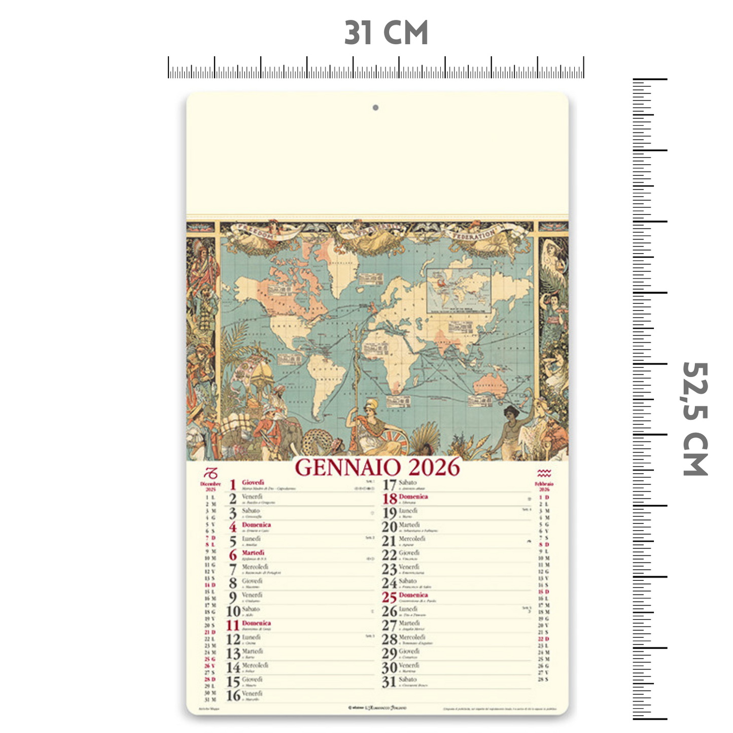 Calendario illustrato 2026 Antiche Mappe | Cod. PA012